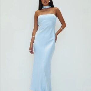 Princess House Legacies Strapless Maxi Dress Icy Blue